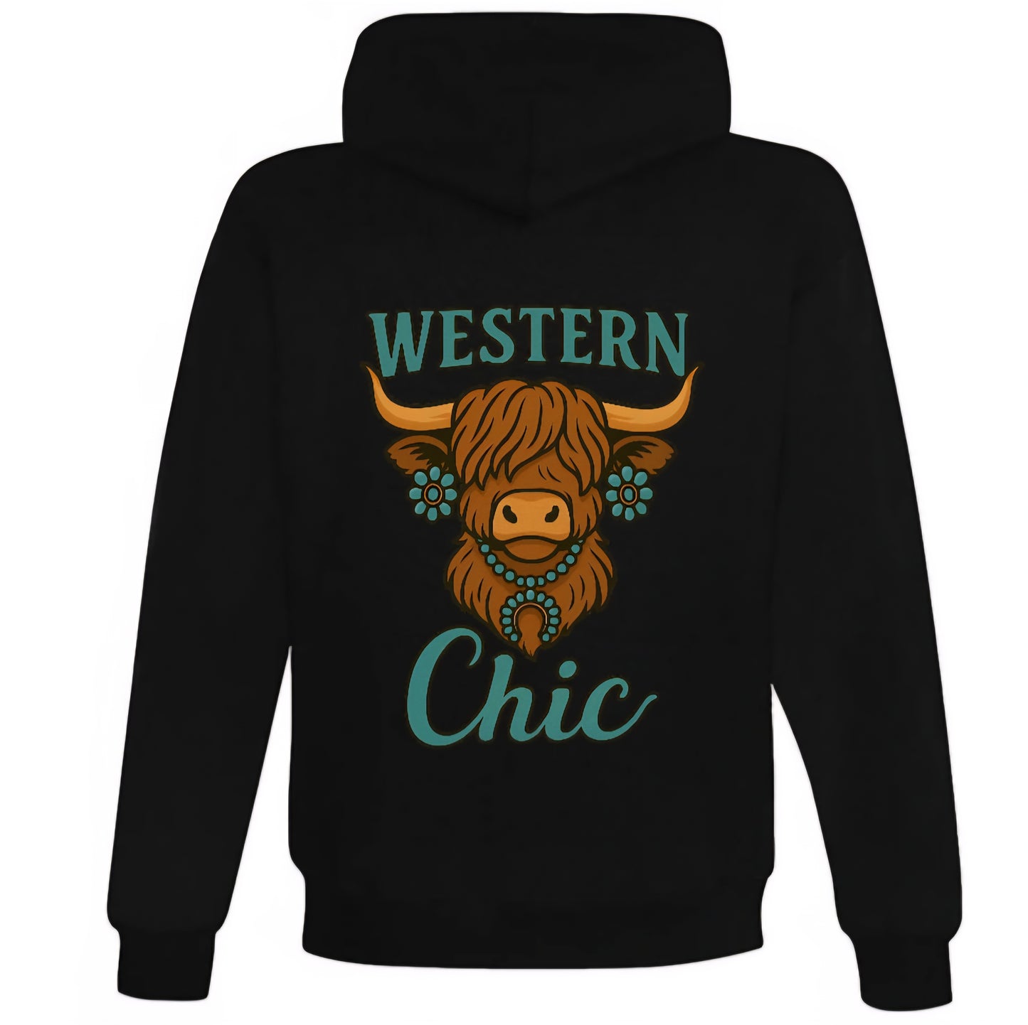 Hoodie Highland Cow noir