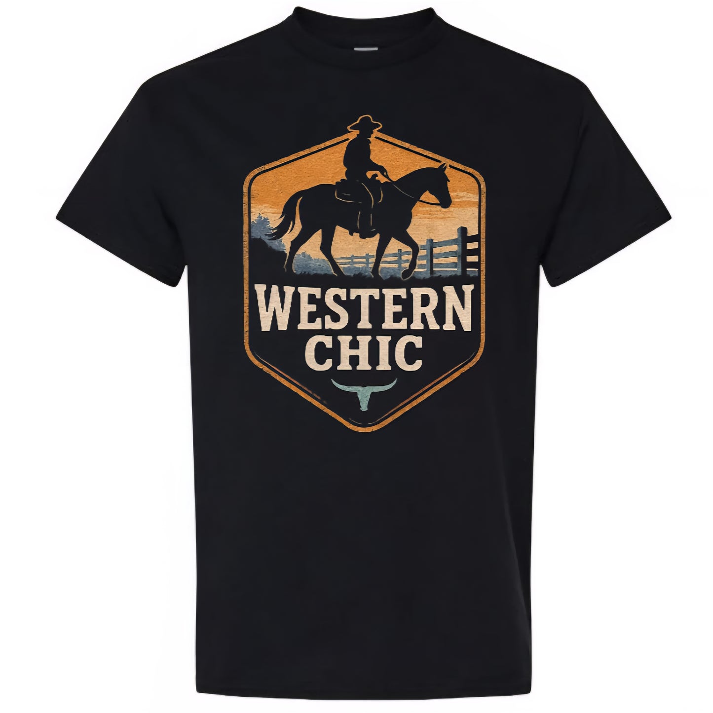 T-shirt - Cowboy à cheval - Noir