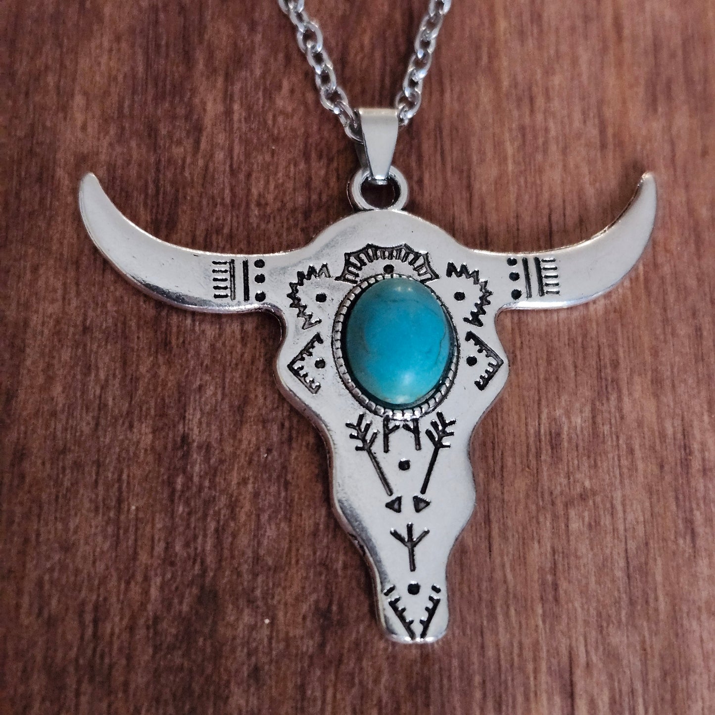 Collier taureau turquoise