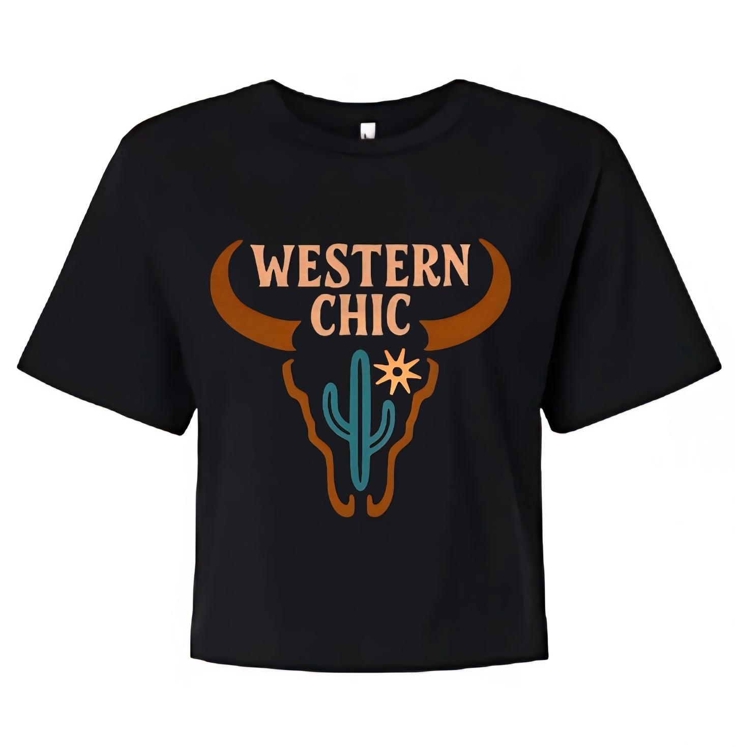 Cropped Top T-shirt - Bull Logo