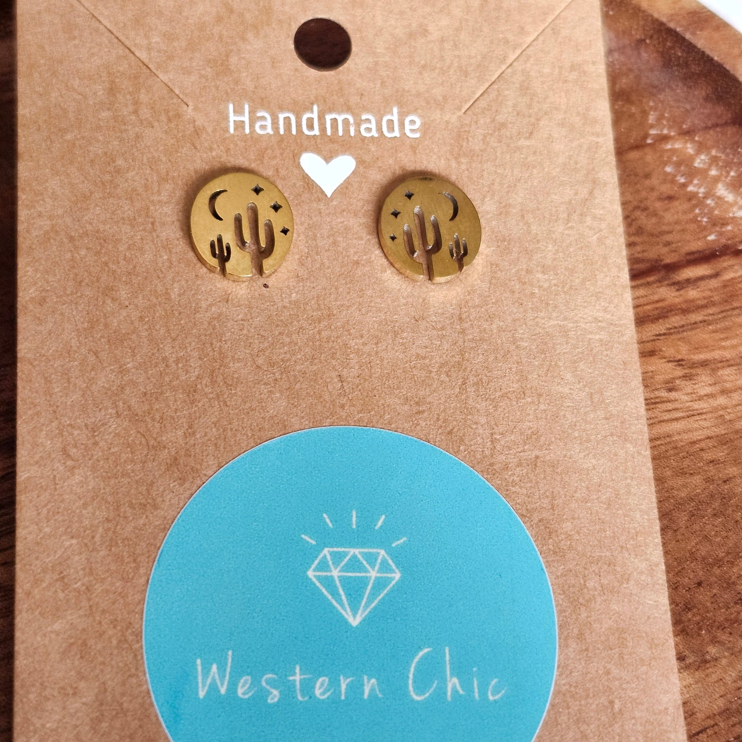 Cactus Nocturne - Gold Earrings