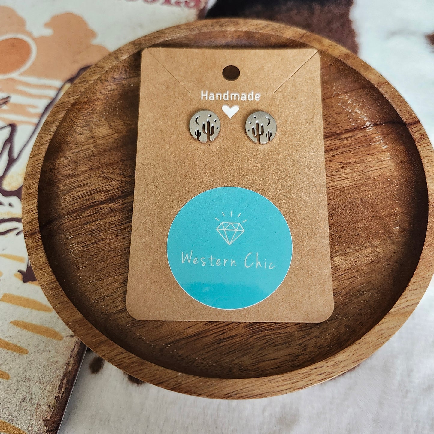 Cactus Nocturne - Silver earrings