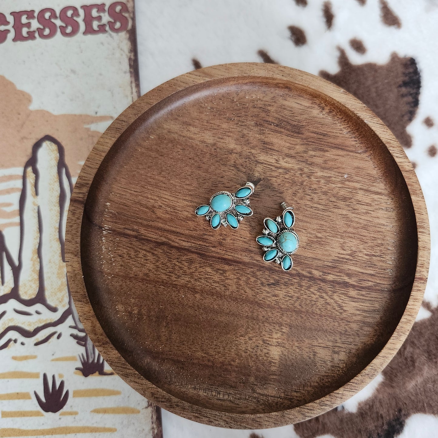 Turquoise Half Clusters - Earrings