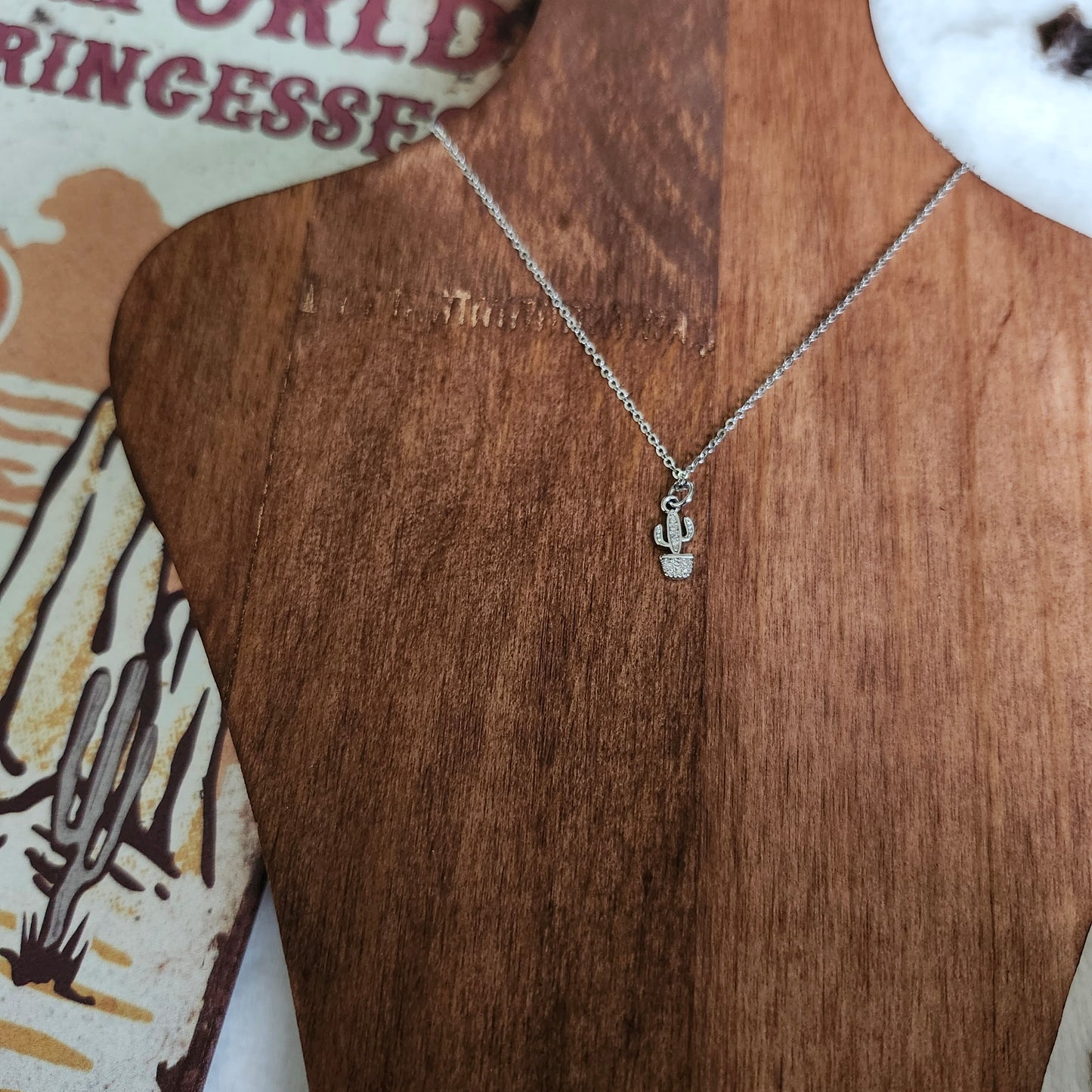 Cactus necklace - Zircon white gold