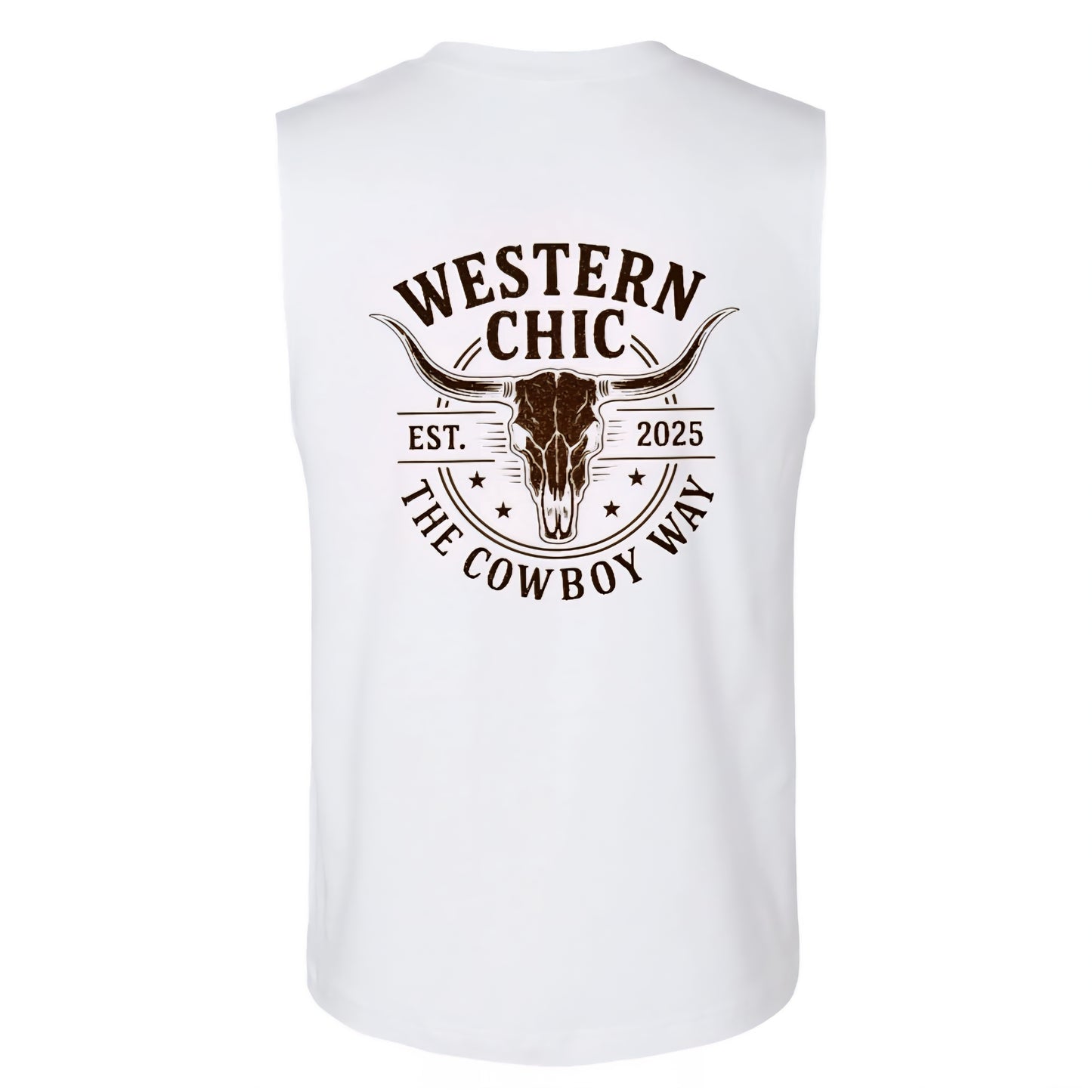Muscle Tank Blanc - The Cowboy Way