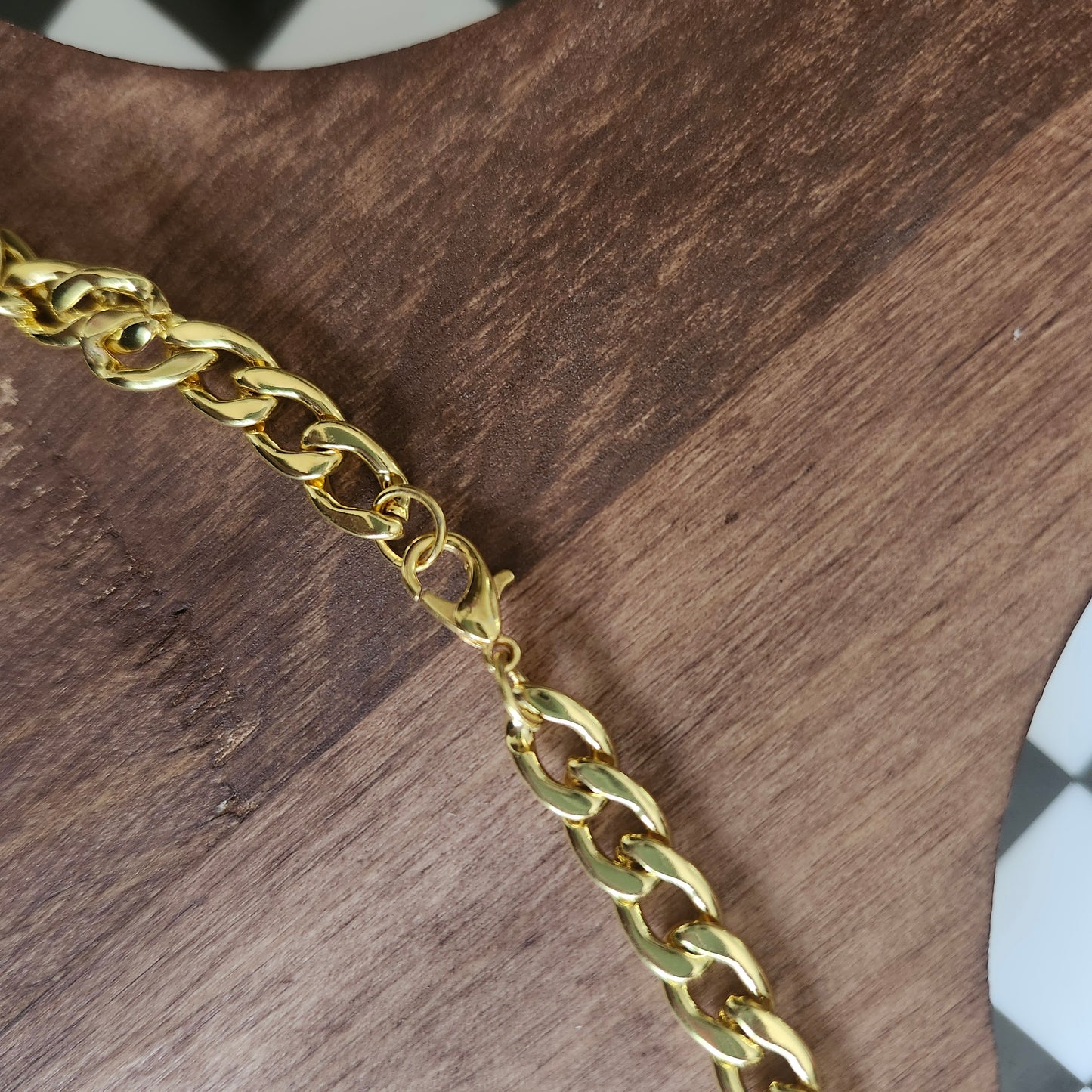 Collier Triangle Blanc & Doré
