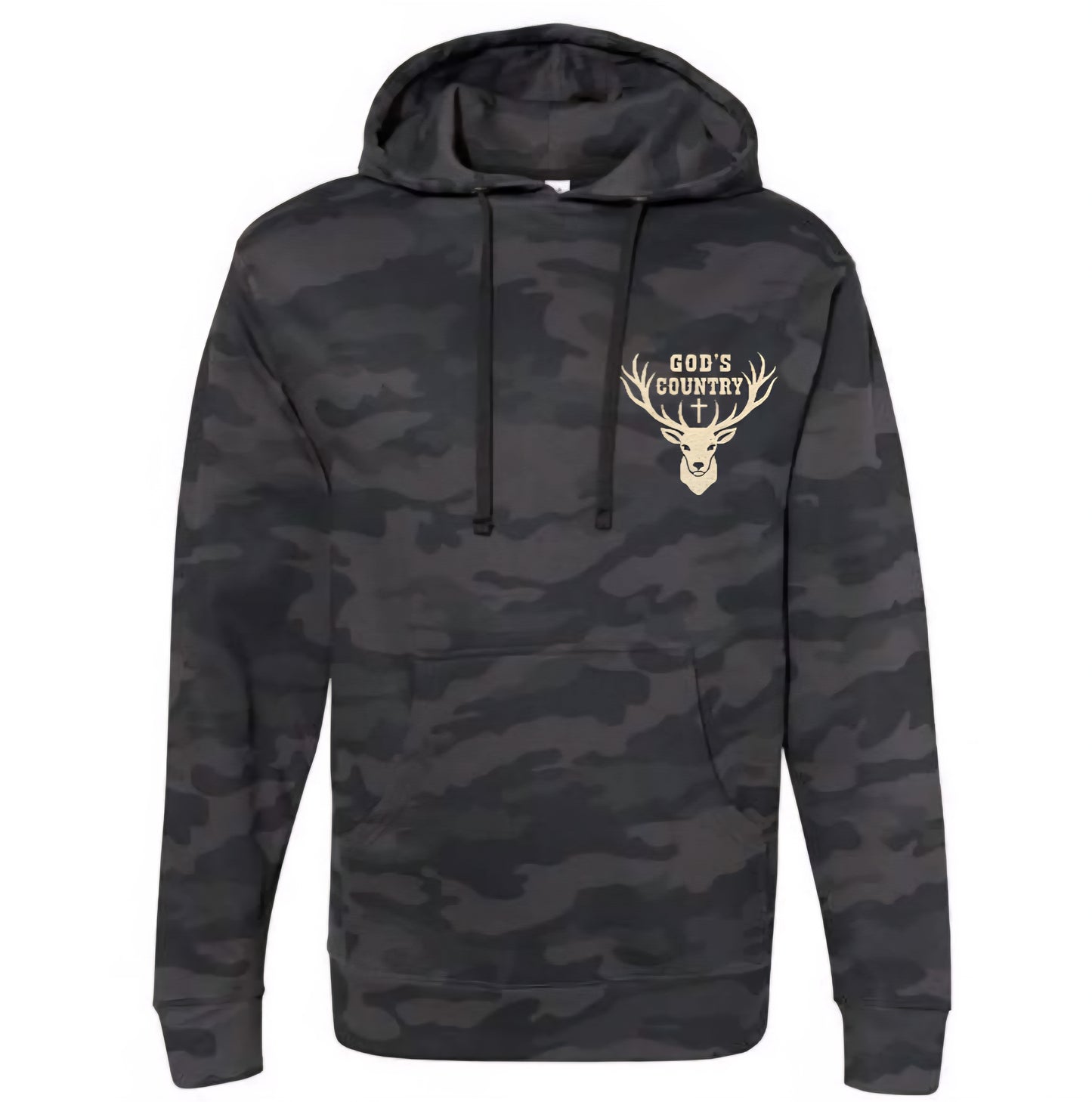 Hoodie God's Country - Camo Gris