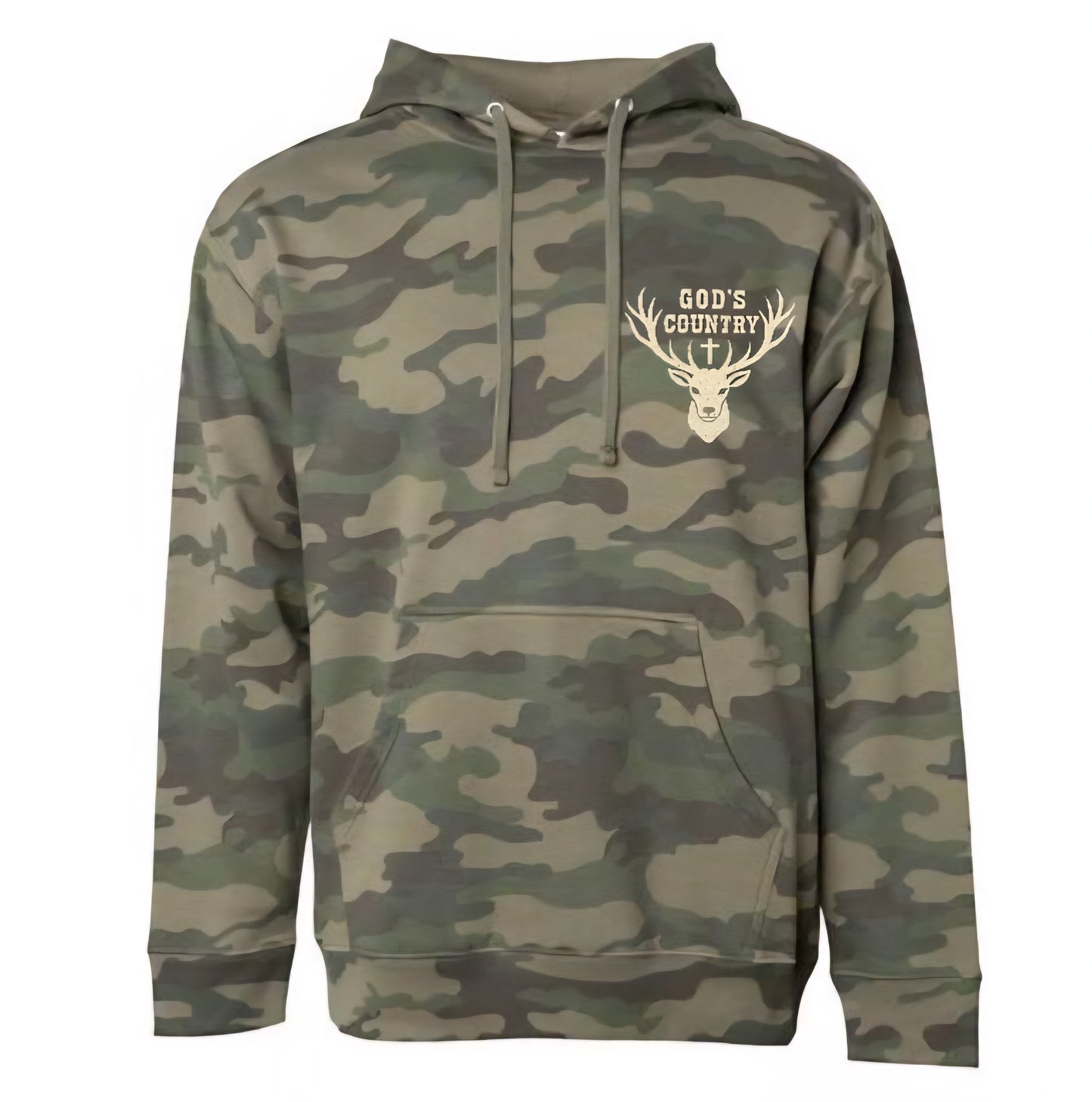 Hoodie God's Country - Camo Vert