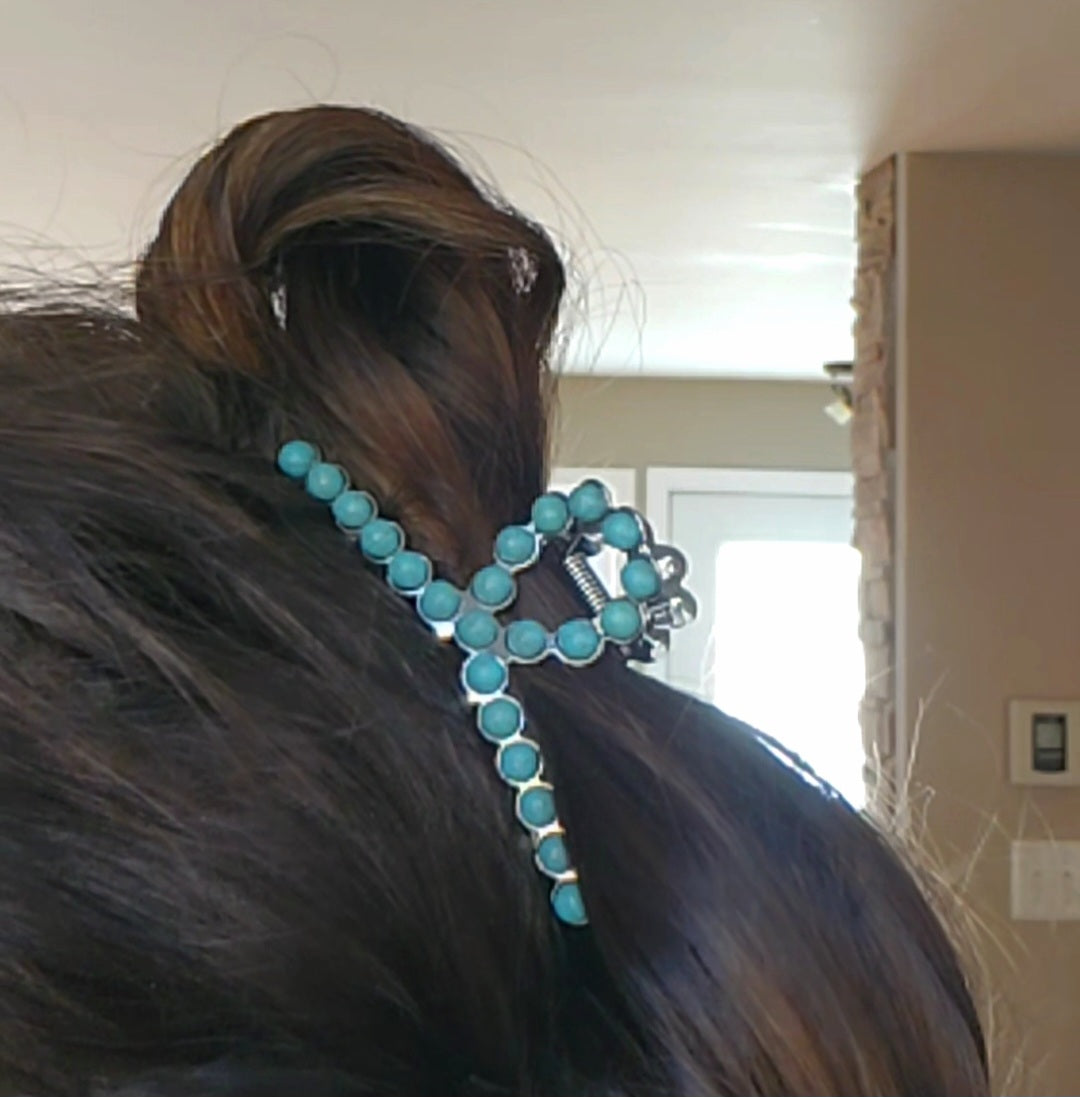 Pince à cheveux turquoise - Petite