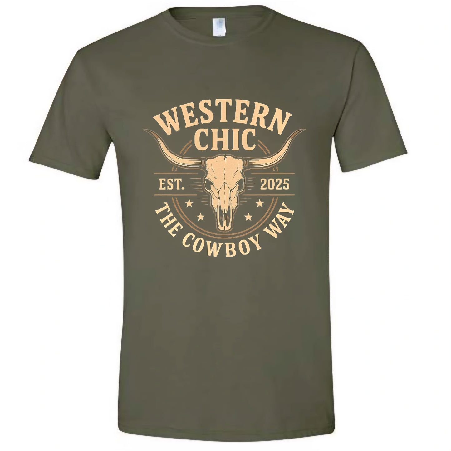 T-shirt - The Cowboy Way - Vert militaire