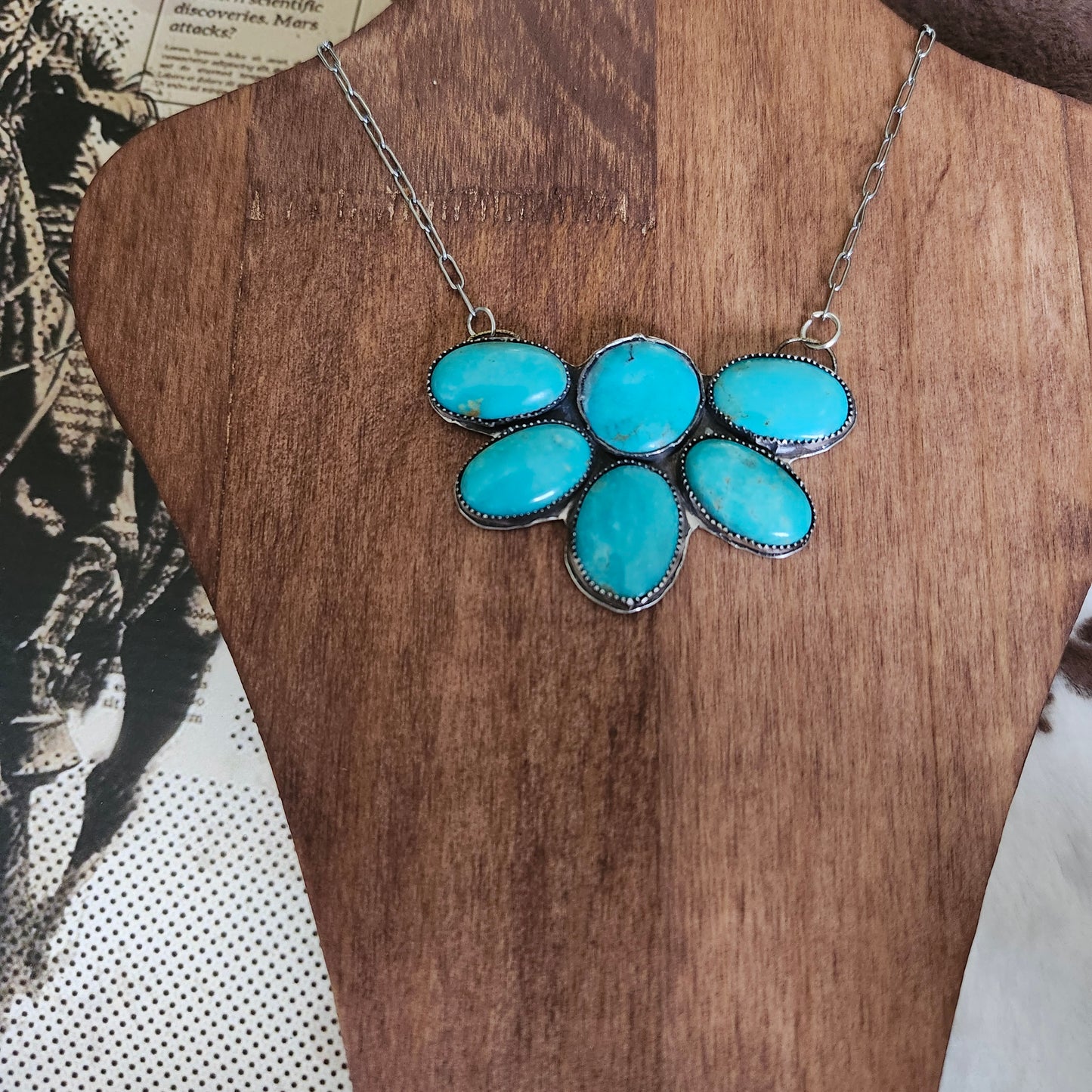 Collier Demi-Cluster Turquoise
