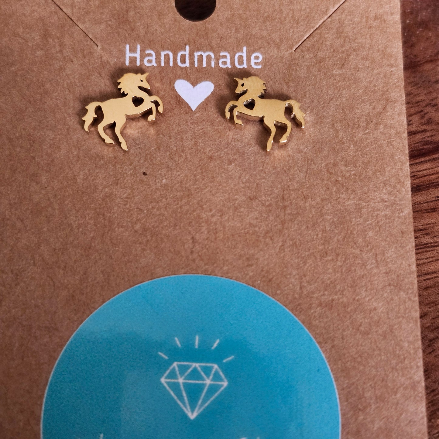 Boucles d'oreille Cheval de coeur - Or