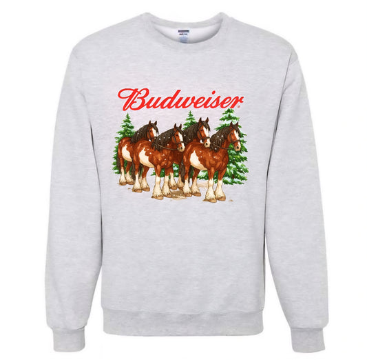 Crewneck Chevaux Budweiser - Gris