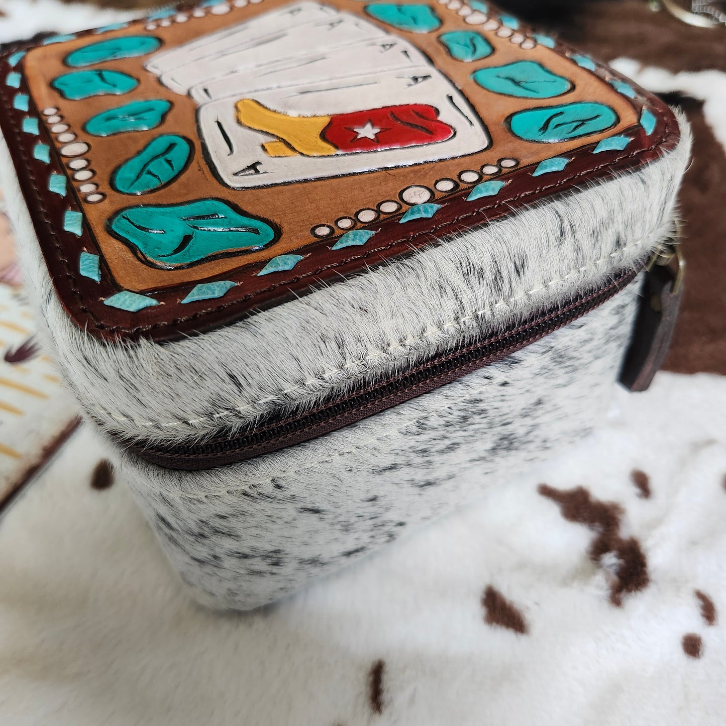 Boîte à bijoux Cowhide
