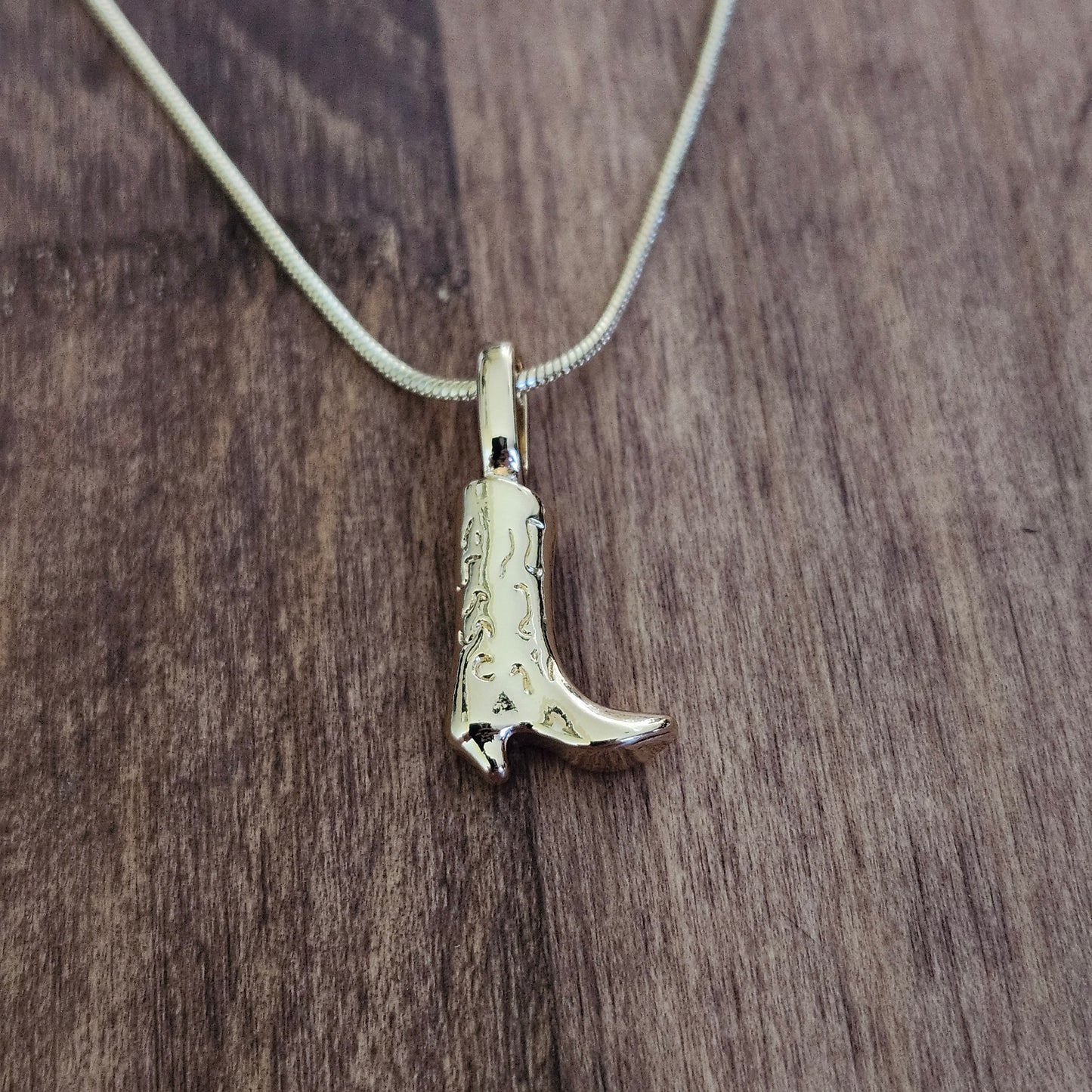 Cowgirl Boot Necklace - Gold