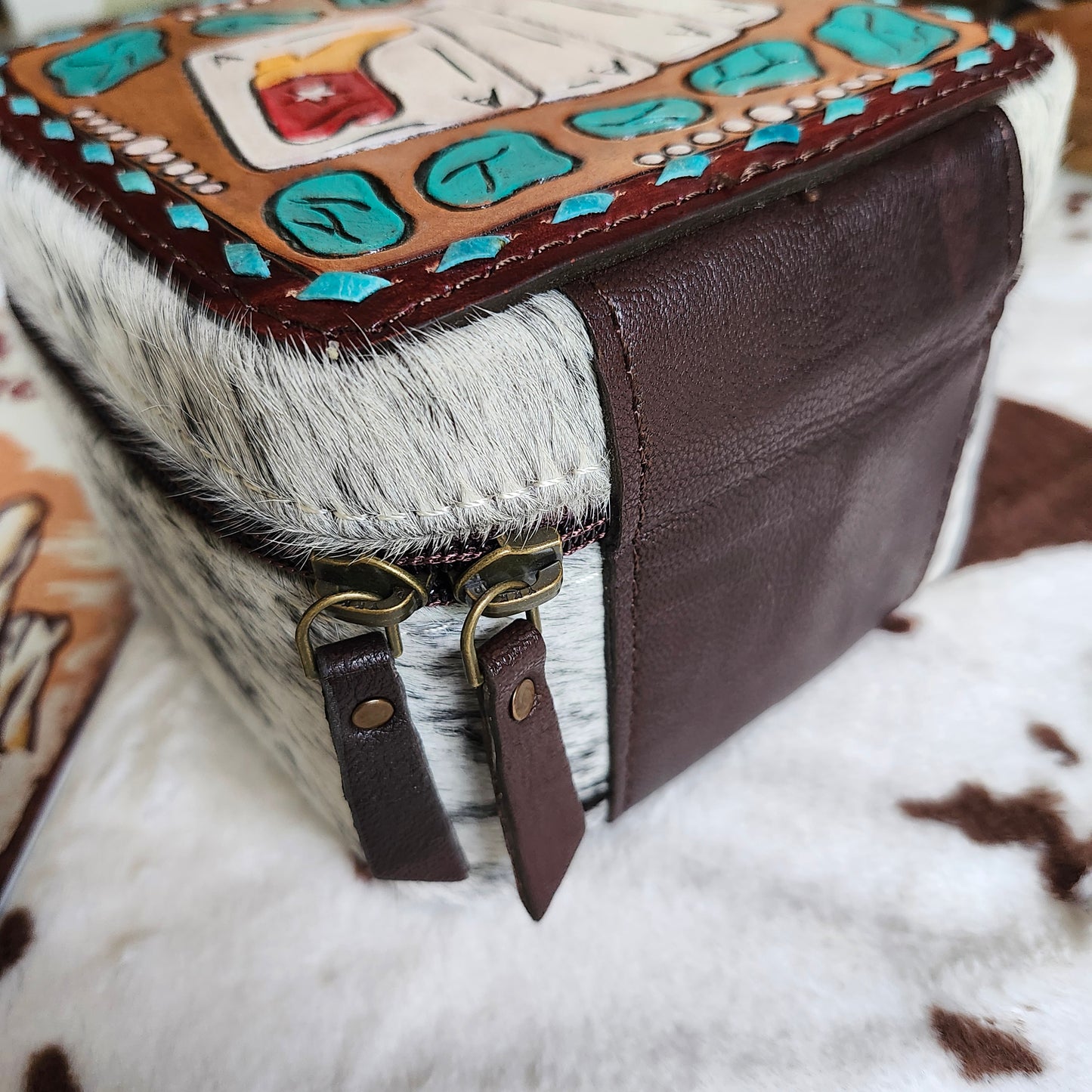 Boîte à bijoux Cowhide