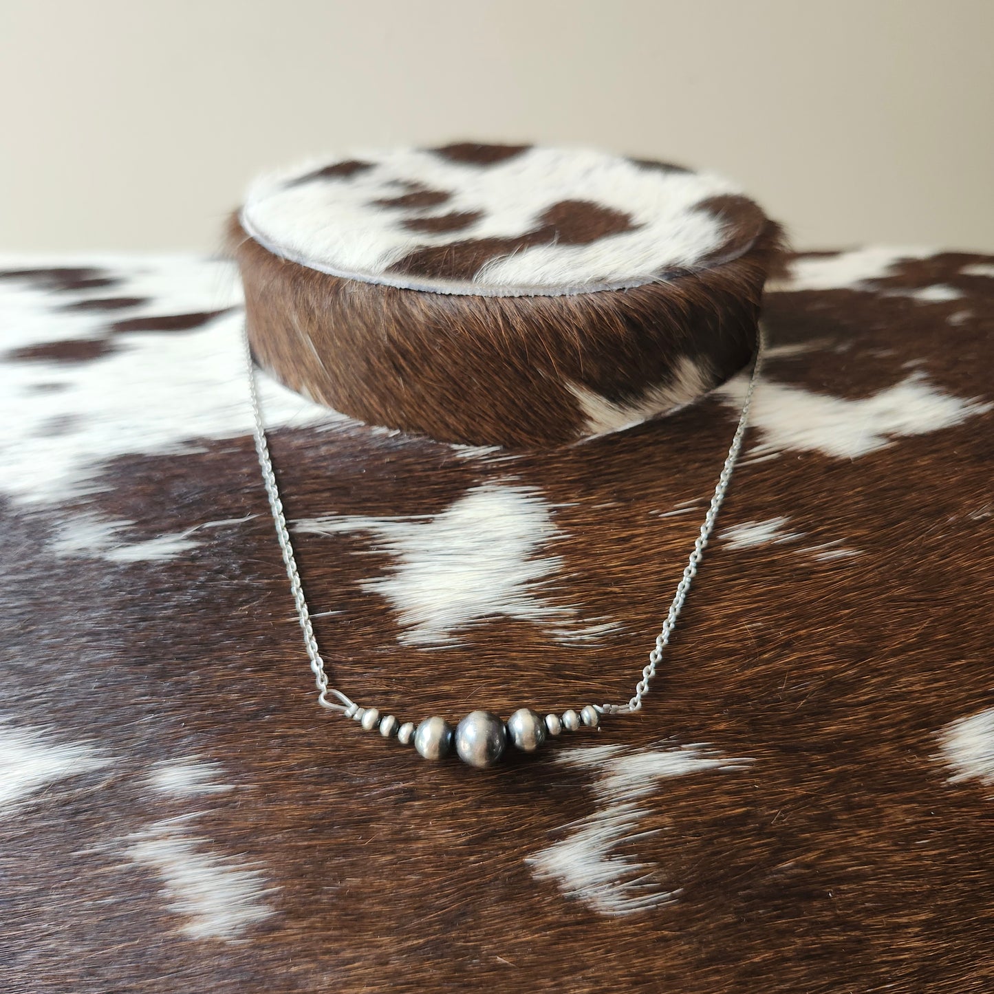 Collier de 16 pouces - perles d'argent sterling de 3 à 8mm