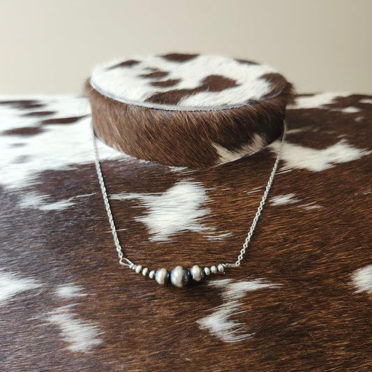 Collier de 16 pouces - perles d'argent sterling de 3 à 8mm