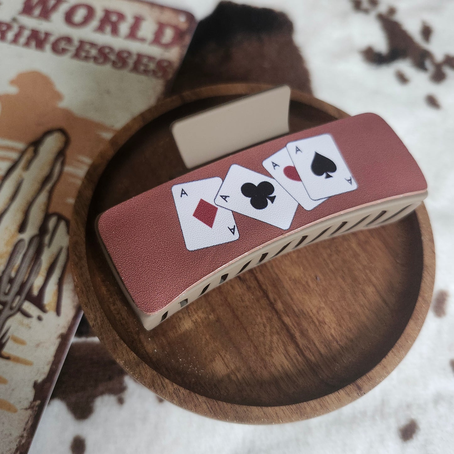Card game hair clip