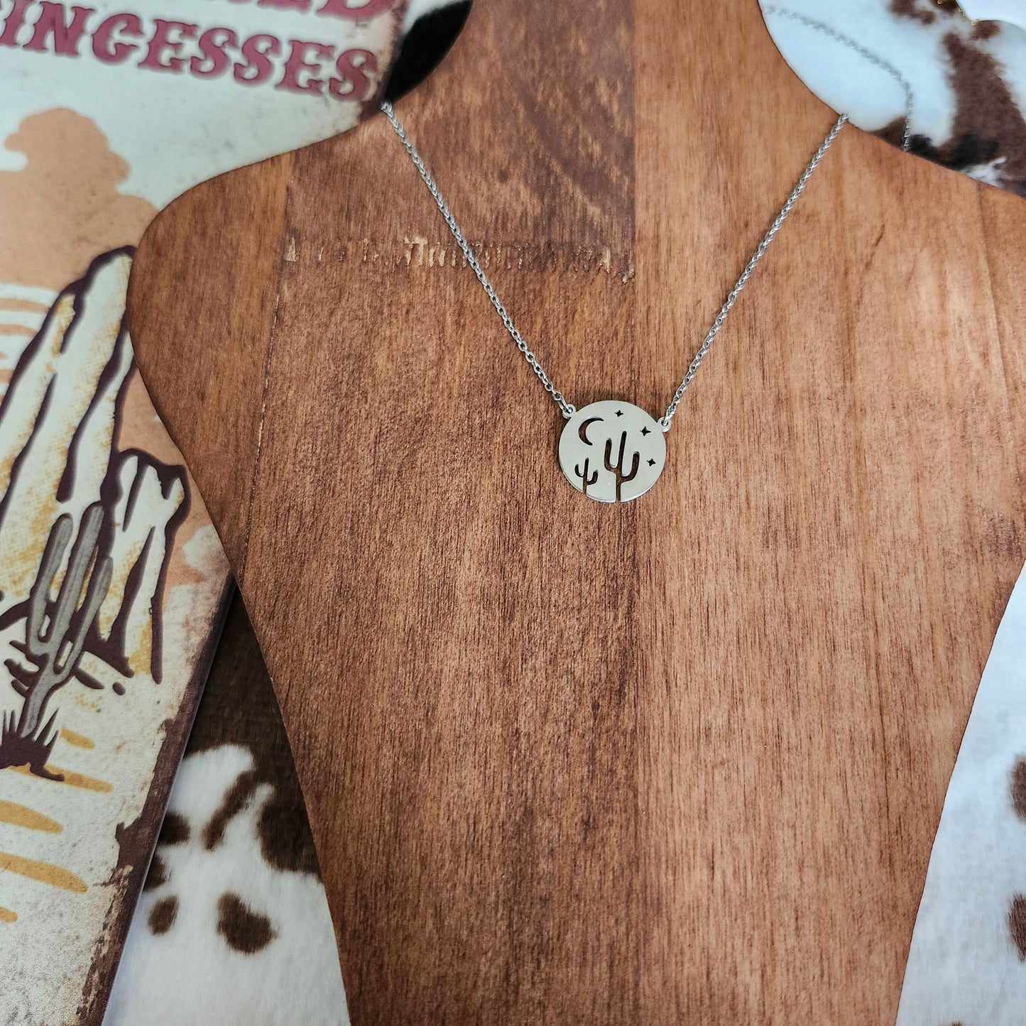 Nocturnal Cactus Necklace Silver