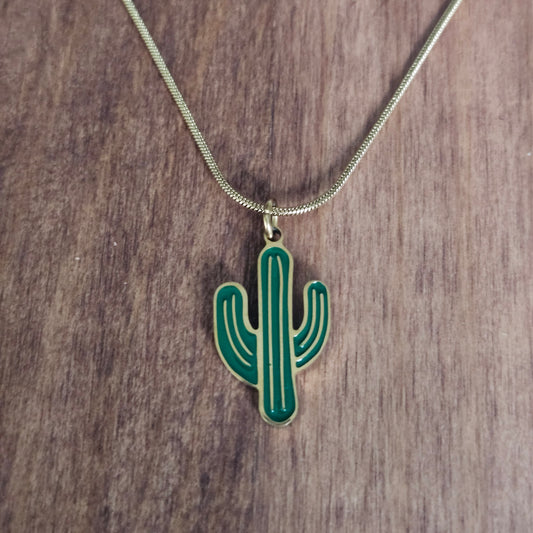 Collier Cactus Doré