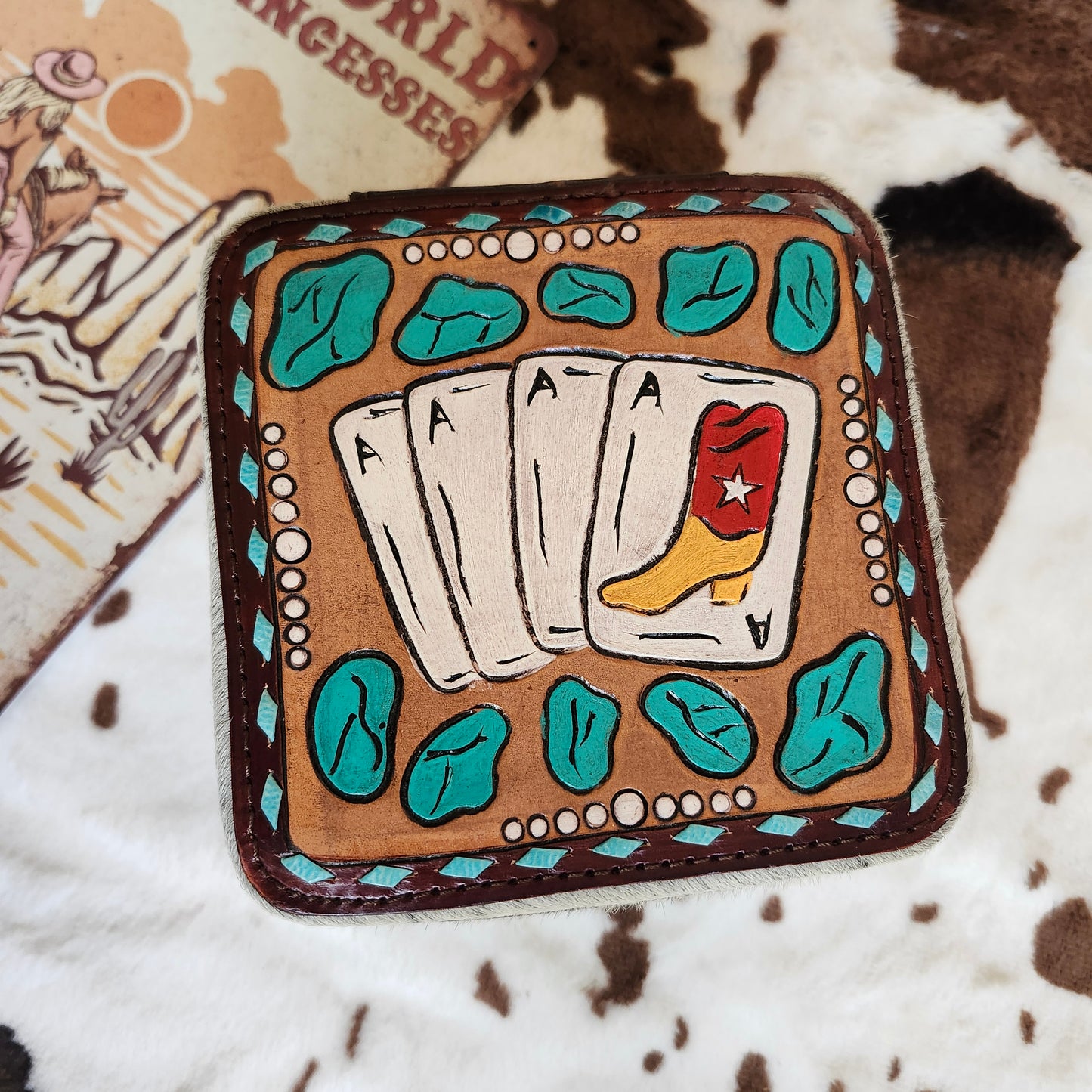Boîte à bijoux Cowhide