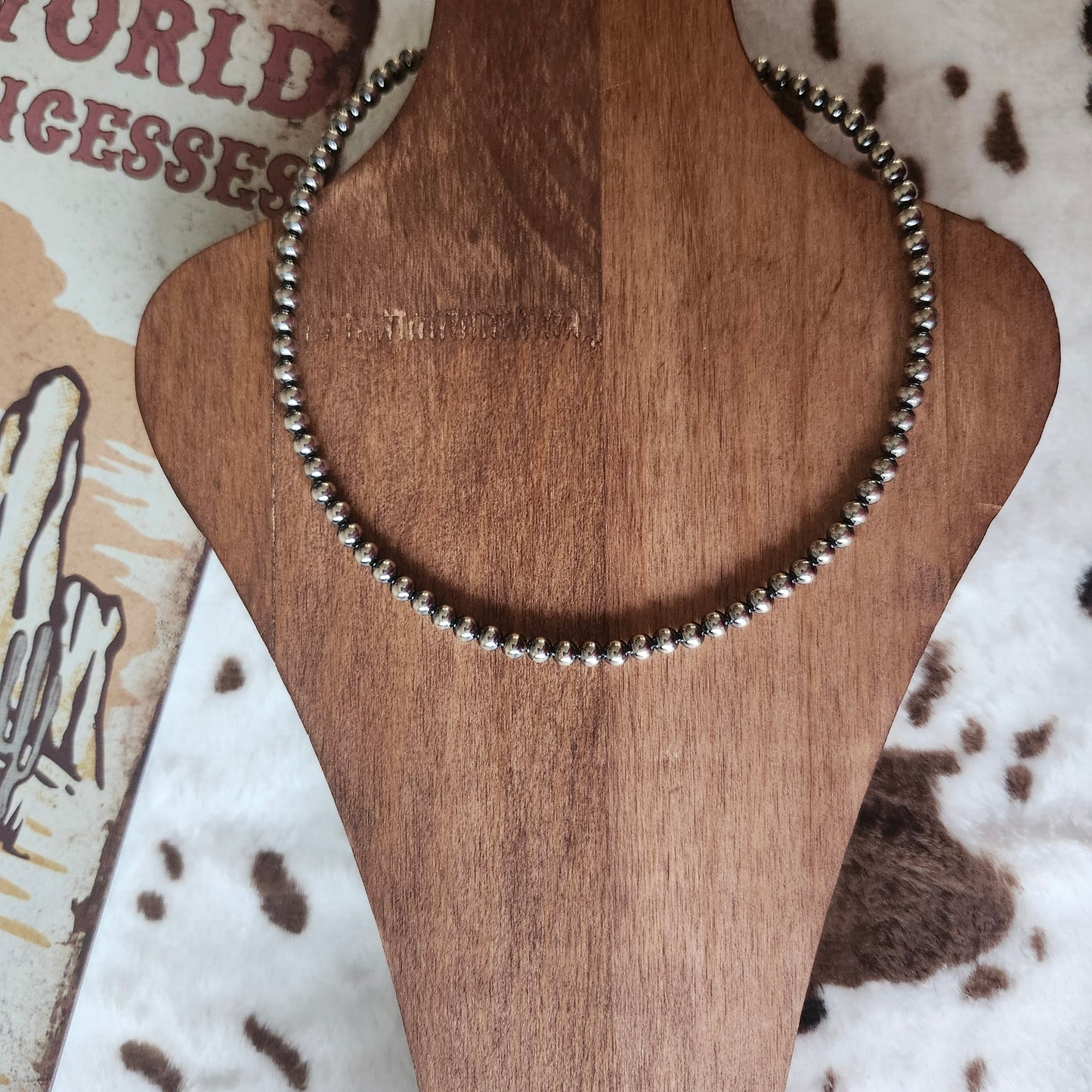 5mm Sterling Silver Pearl Necklace - 16 in