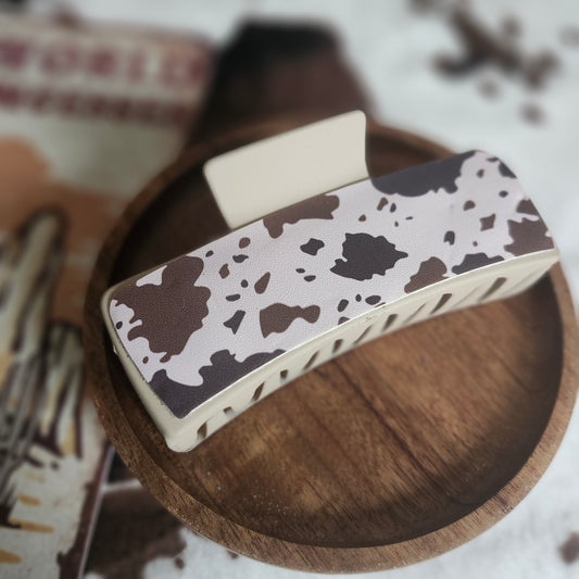 Cow pattern hair clip