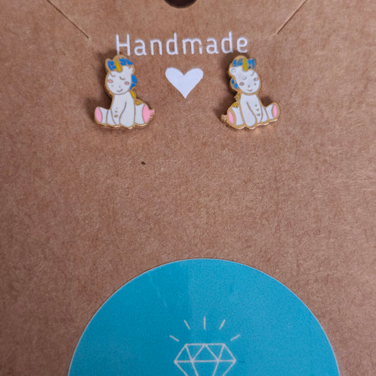 Boucles d'oreille licorne - or