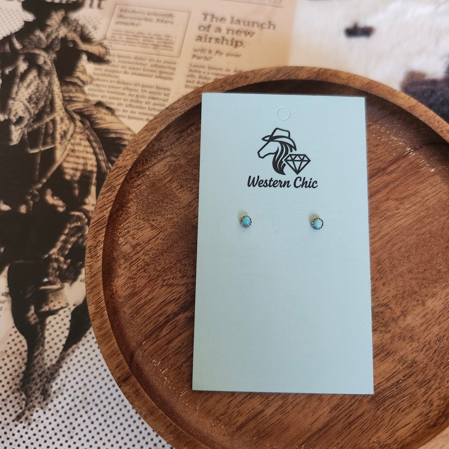 Boucles d'oreille stud turquoises