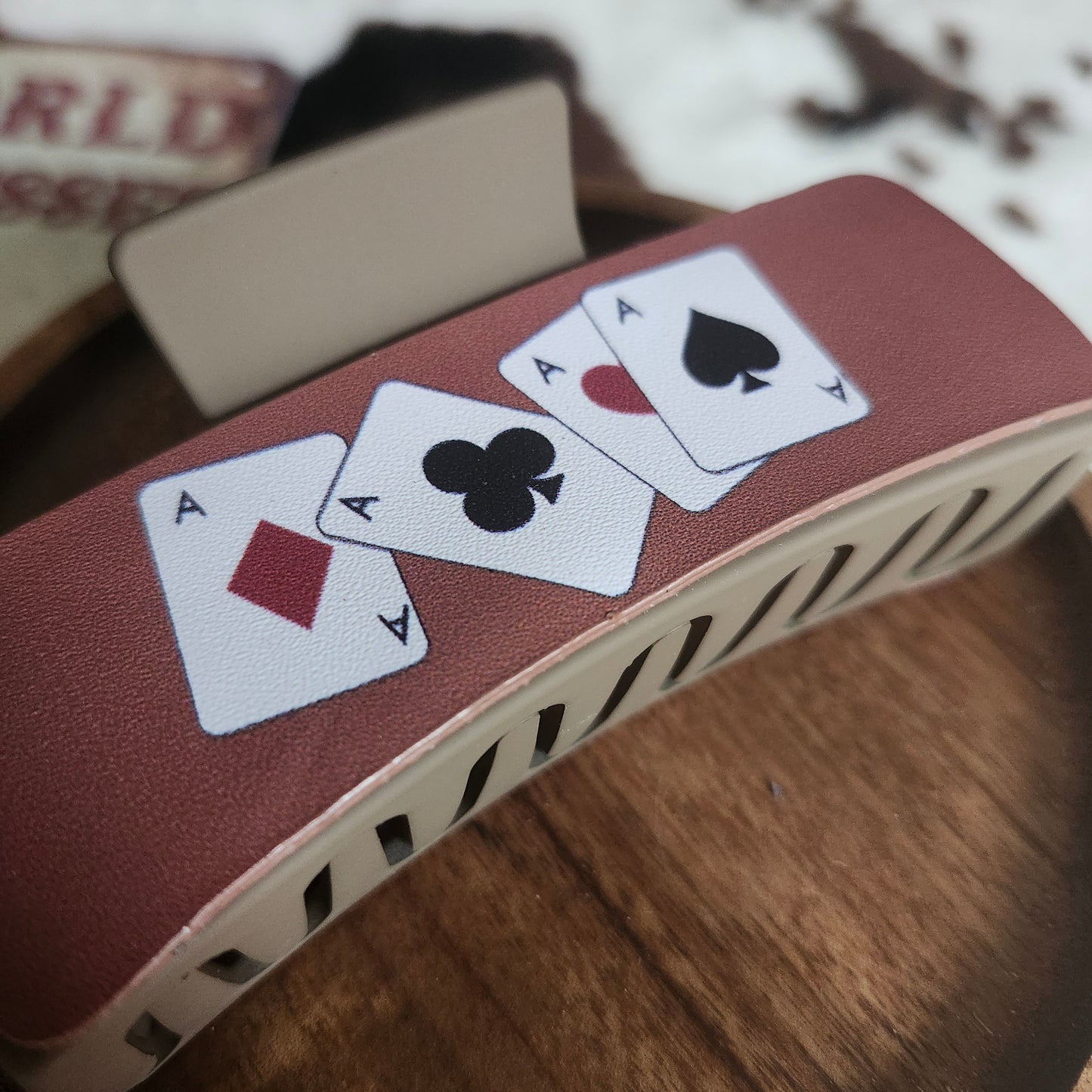 Card game hair clip