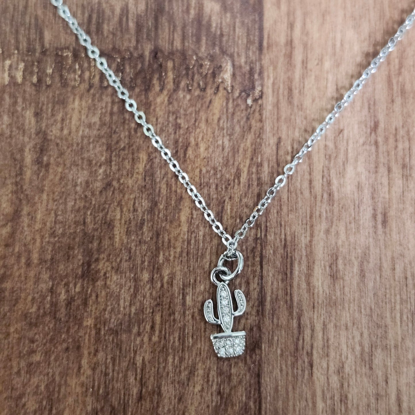 Cactus necklace - Zircon white gold