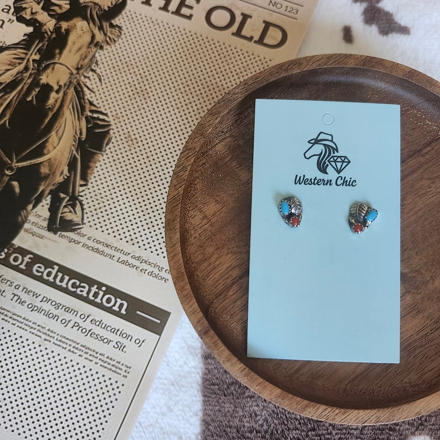 Coral and Turquoise - Earrings